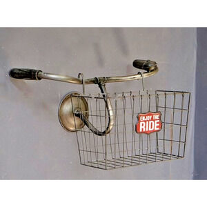 NWOB - "Enjoy the Ride" Bike Basket Wall Storage